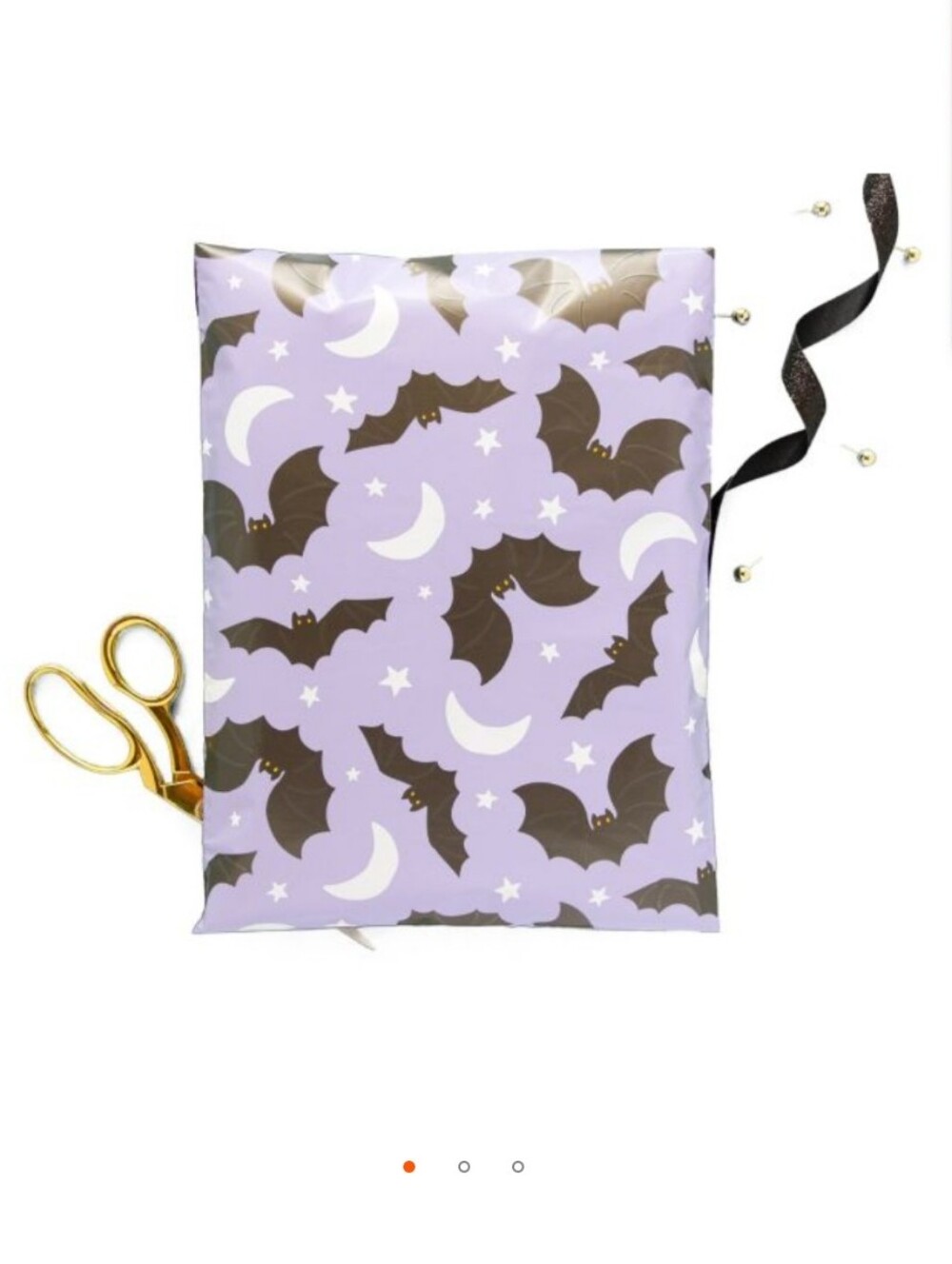 Lavender Bat & Moon Polymailer 10x13 10 Pack Halloween